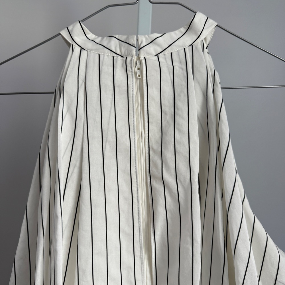 C/MEO Collective Cotton Clean Coastal Office Siren Striped Halter Top M Ivory - Picture 8 of 8